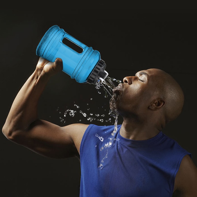 AM/_ 800ml Sports Big Drink Large Water Bottle Cap Kettle BPA Free Sport Gym Trai