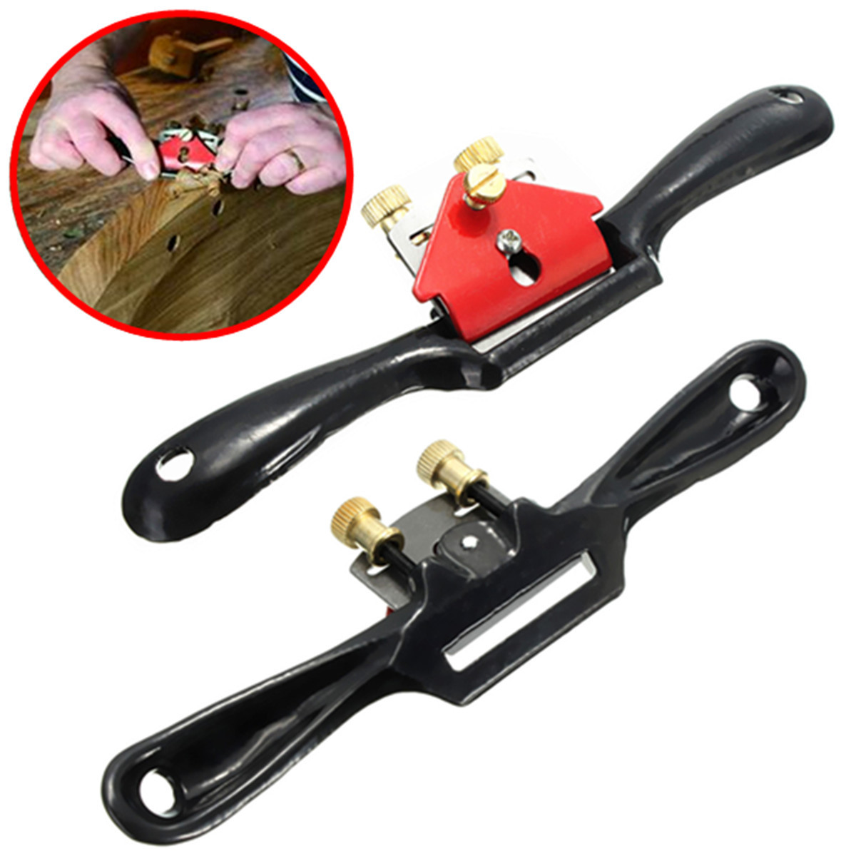 Woodworking Adjustable Spokeshave Woodworking Planer Woodworking Trimming Ttools Adjustable Spokeshave with Flat Base 2pcs