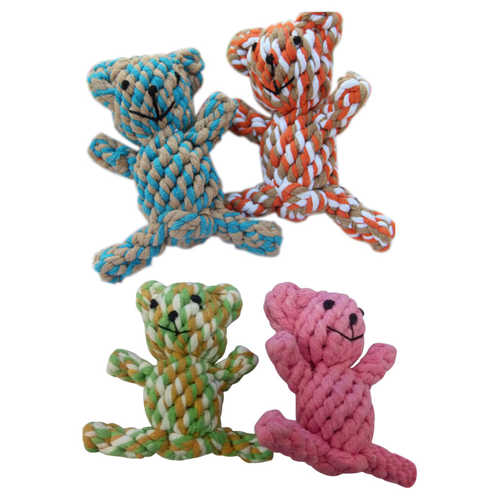 Pet Toy Cute Braided Bear Chew Knot Toys Dog Pet Puppy Strong Cotton Rope Play Cute Lovely FunTeeth