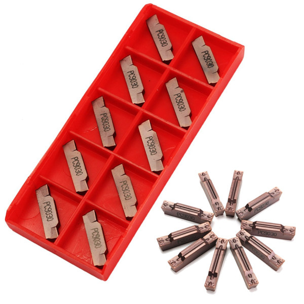 

Drillpro 10pcs MGMN400-M 4.0mm Carbide Inserts For MGEHR/MGIVR Grooving Cut-Off Holder