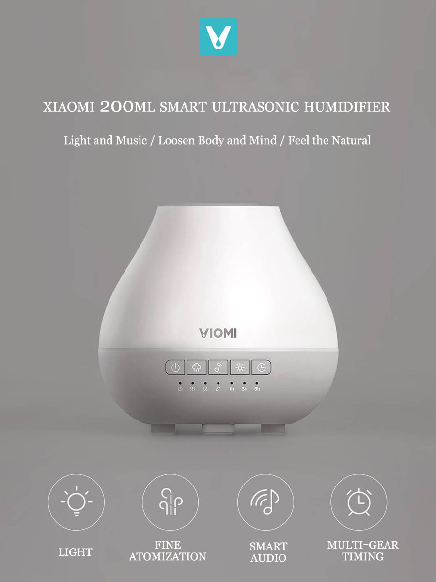 Original Xiaomi 200ml Smart Music Ultrasonic Humidifier Aromatherapy Essential Oli Aroma Diffuser