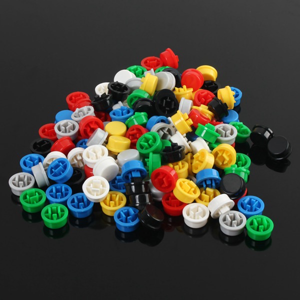 

140pcs Round Mixed Color Tactile Button Caps Kit For 12x12x7.3MM Tact Switches