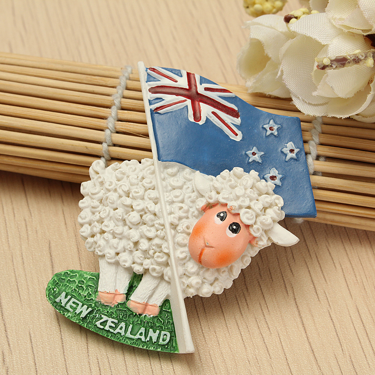 Cute Sheep & Flag 3D Resin Travel Fridge Magnet New Zealand Tourist Souvenir - Photo: 3
