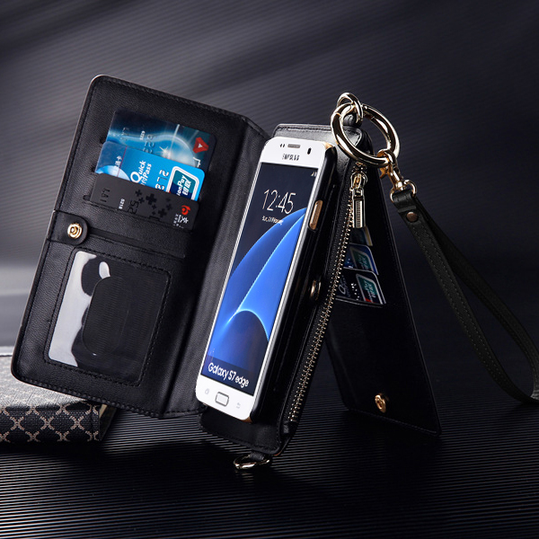 

2-in-1 Separable Functional PU Wallet Case Cover With Shoulder Strap For Samsung Galaxy S7