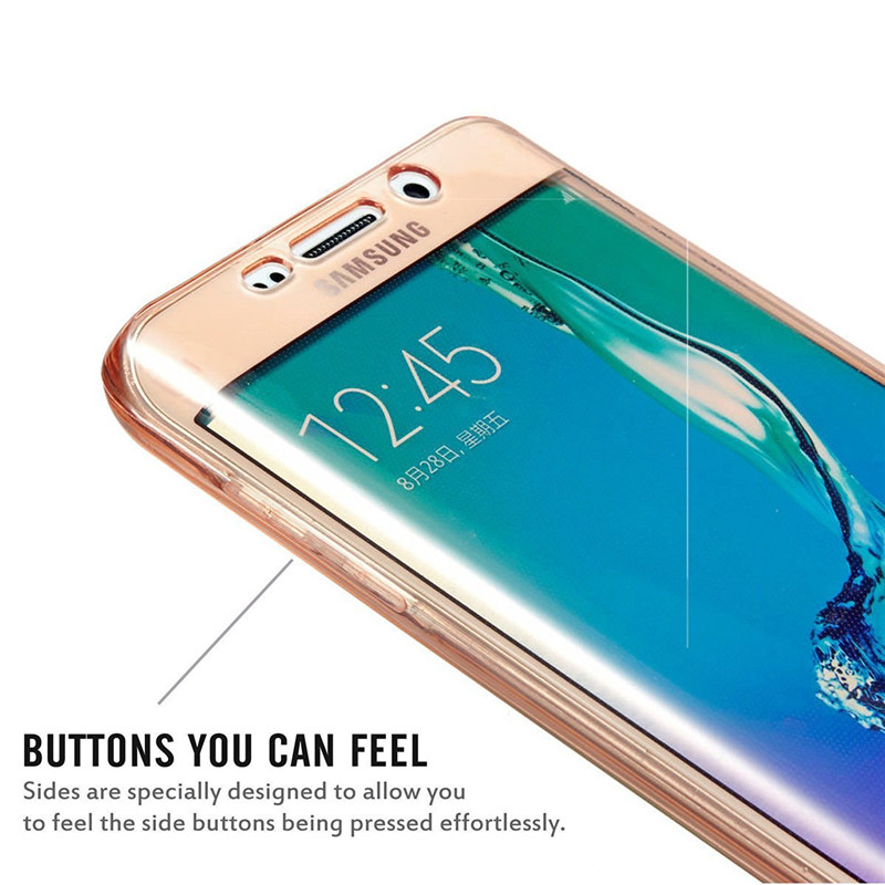Gradient Color 360° Front And Back Full Protective TPU Cover Case for Samsung Galaxy S7 Edge