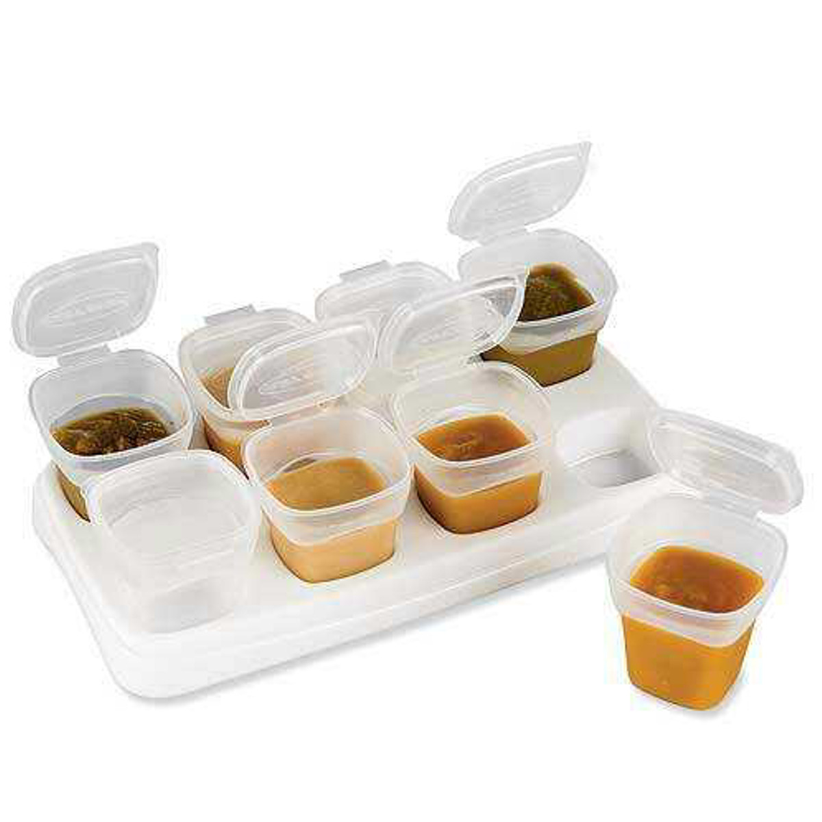 

8x70ml Baby Weaning Food Freezing Cubes Feeding Pots Tray Storage Gruel Rice BPA Free Containers Box
