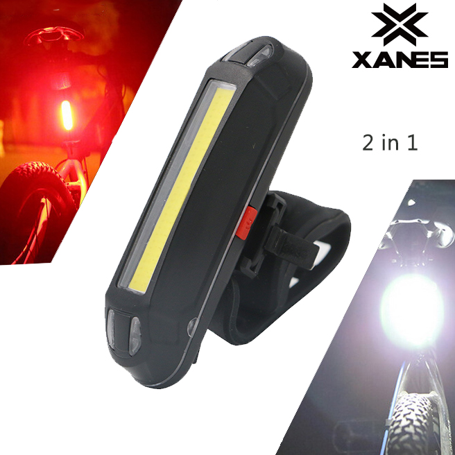 XANES 2 in 1 500LM Bicycle USB Rechargeable Bike Front Light Taillight