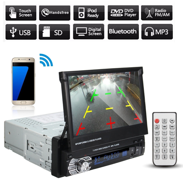7 Inch Car Stereo Audio Dvd Mp5 Mp4 Mp3 Player Bluetooth Aux Fm