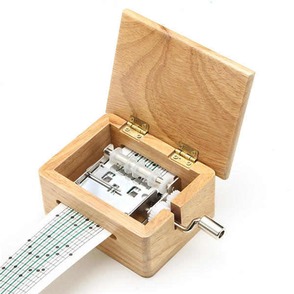 DIY Hand-cranked Music Wooden Box  With Hole Puncher And Paper Tapes