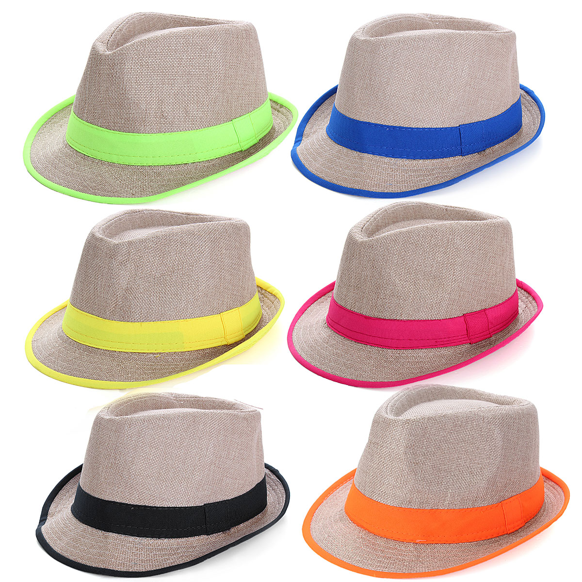 

Unisex Men Women Panama Fedora Sun Cap Trilby Straw Gangster Beach Jazz Hat