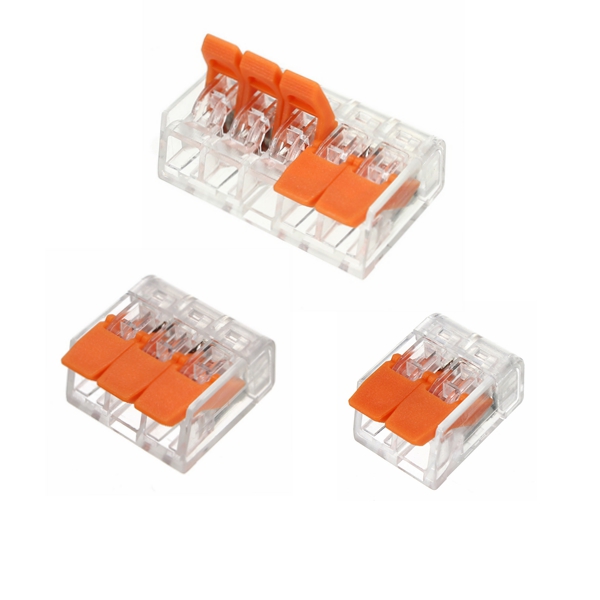 

Excellway® ET25 2/3/5 Pins Spring Terminal Block Electric Cable Wire Connectors 5Pcs
