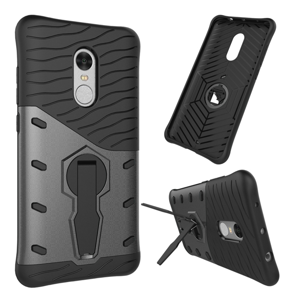 

Shockproof TPU+PC Armor 360-degree Rotation Holder Back Case For Xiaomi Redmi Note 4
