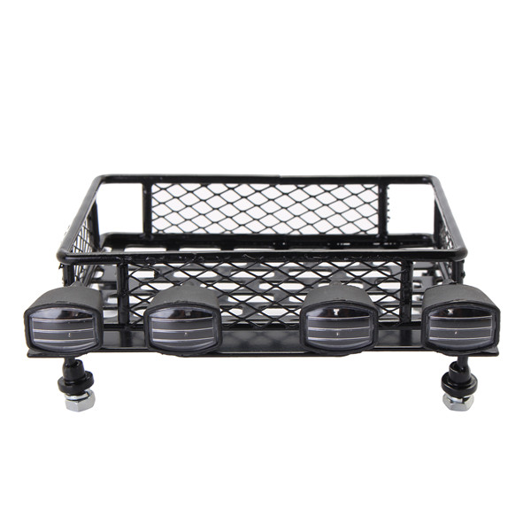 Jazrider Steel Luggage Tray Roof Rack with Light For 1/10 RC Car Truck Tamiya Axial - Photo: 1