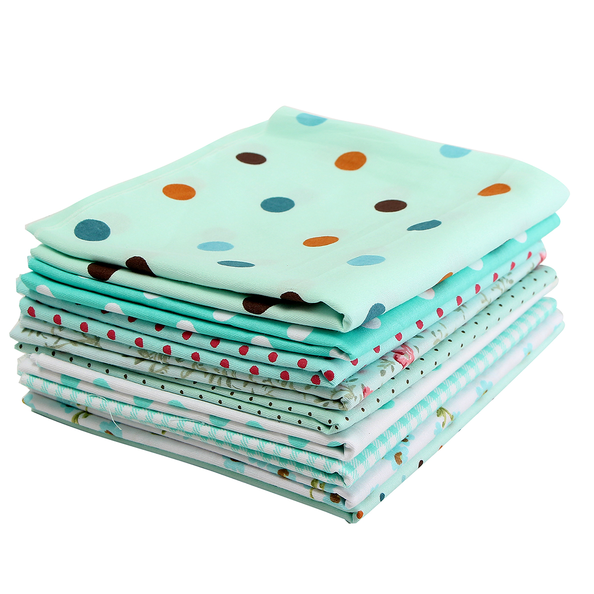 

9PCS DIY Blue Handmade Cotton Plain Fabric Craft Batiks Cloth Assorted Square Quilting Set