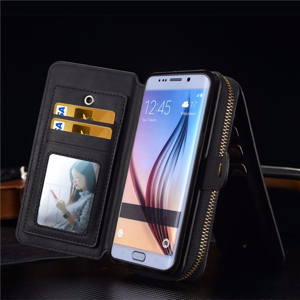 

BRG Universal Removable Functional Wallet Case PU Zipper HandBag for Samsung Galaxy S6 Edge Plus