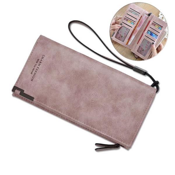 

Women Zipper Wallet Multi-functional Card Slots Long Purse Handbag For 5.5-inch or less Smartphone