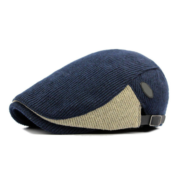 

Unisex Cotton Knitted Beret Hat Knitting Buckle Adjustable Paper Boy Newsboy Cabbie Gentleman Cap