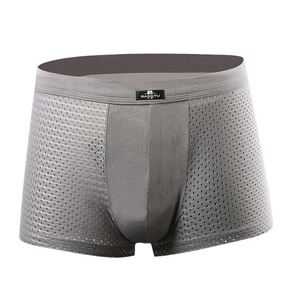 Mens Ice Silk Mesh Breathable Soft U Convex Pouch Boxers Underwear Pure ...