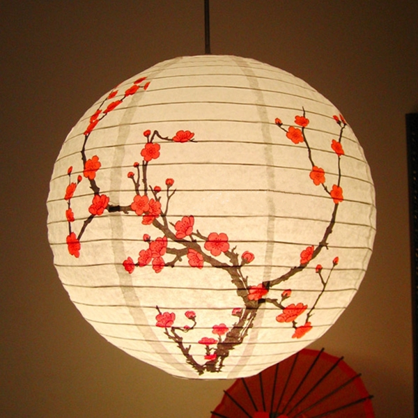 

35CM Lamp Shade Paper Lantern Light Chinese Bamboo Plum Blossom Oriental Decor