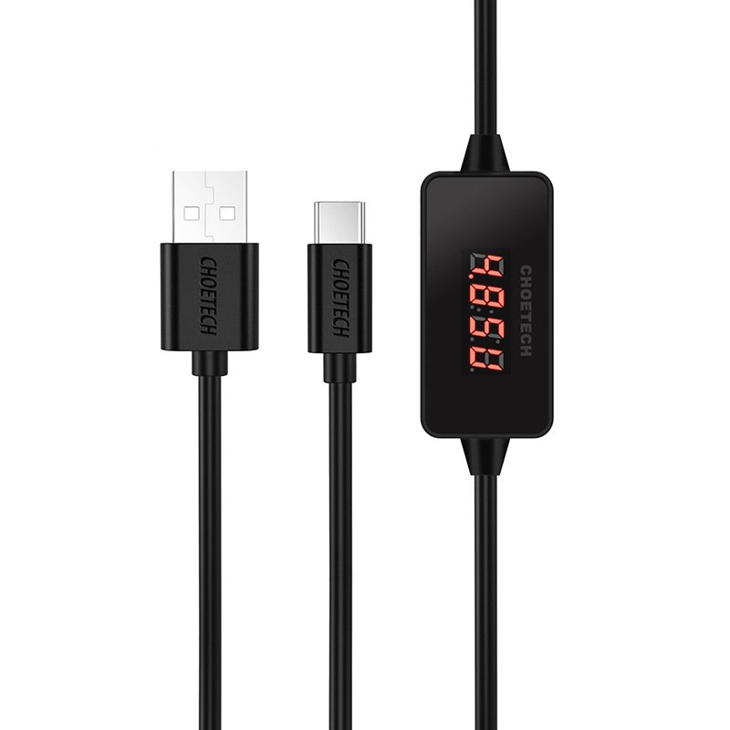 

CHOETECH 1m LCD Voltage Current Display USB A to Type-C Charging Date Cable