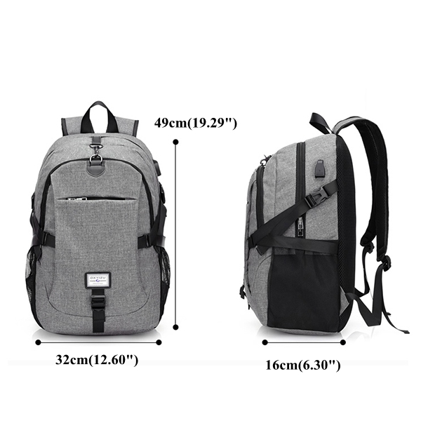 Résultat de recherche d'images pour "Men Nylon Large Capacity Laptop Backpack Travel Bag with USB Charging Port"
