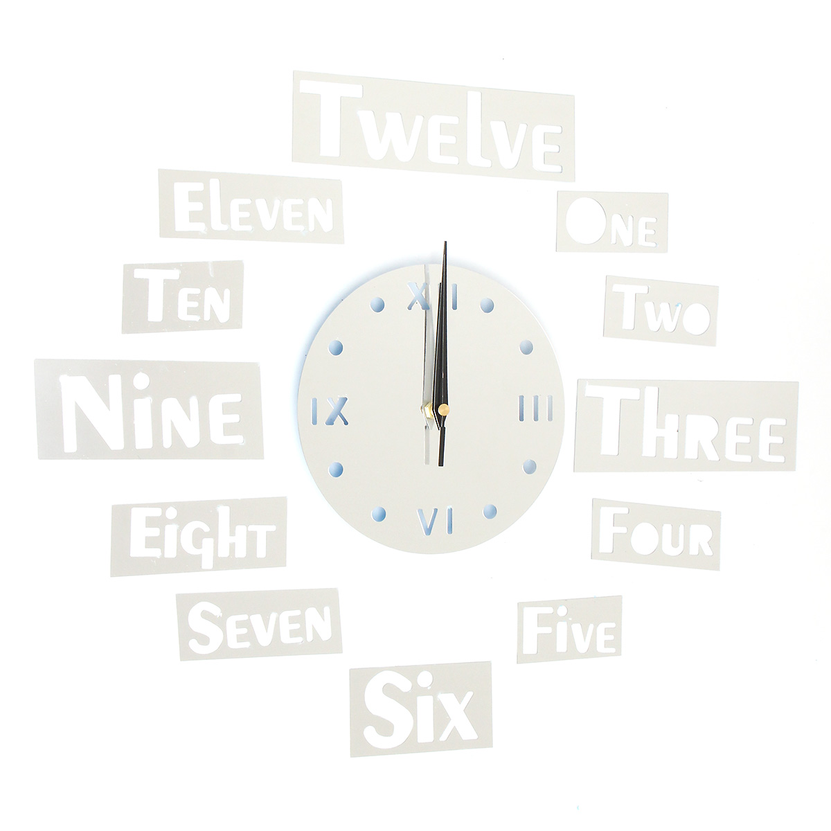 Modern 3D DIY Roman Numerals English Mirror Art Wall Sticker Clock Home Decor