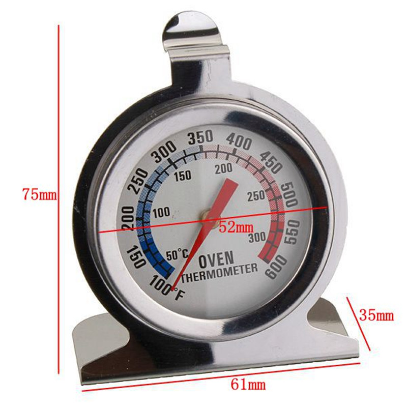 Stainless Steel Oven Thermometer Large Dial Temperature Gauge Kitchen Cooking Tool