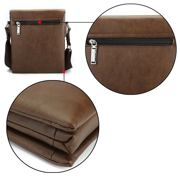 Men Bag, Business PU Black, Brown Khaki Casual, Crossbody Messenger Bag Briefcase