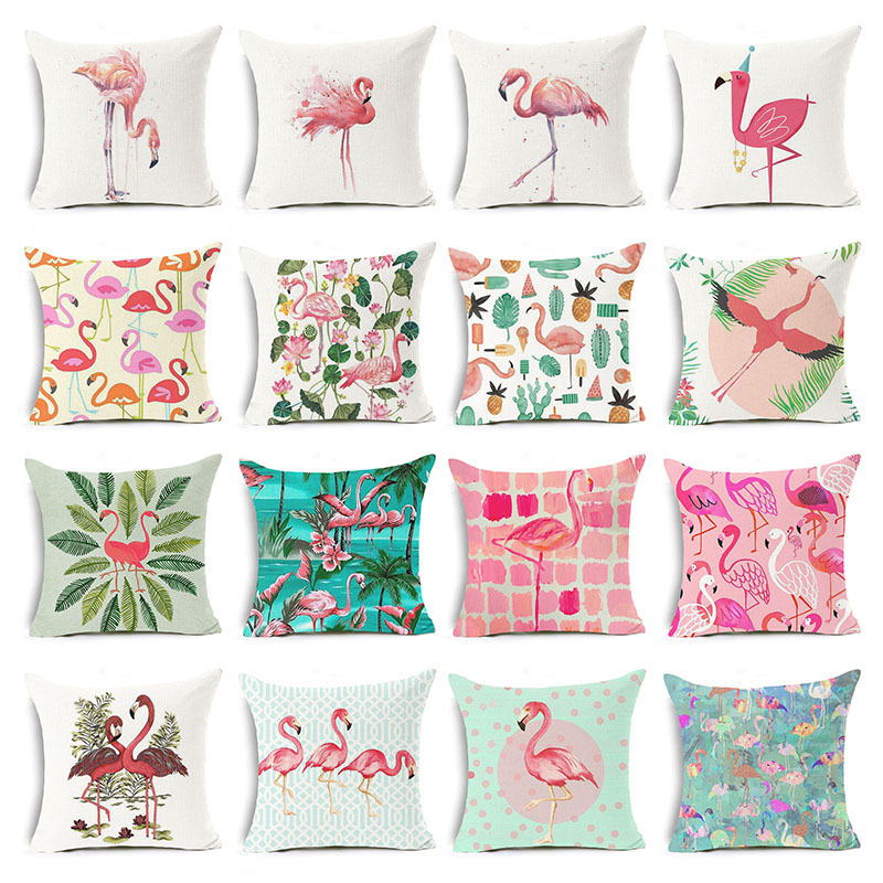 Details about   Honana 45x45cm Home Decoration Flamingo Palm Leaf Design 16 Optional Patterns 