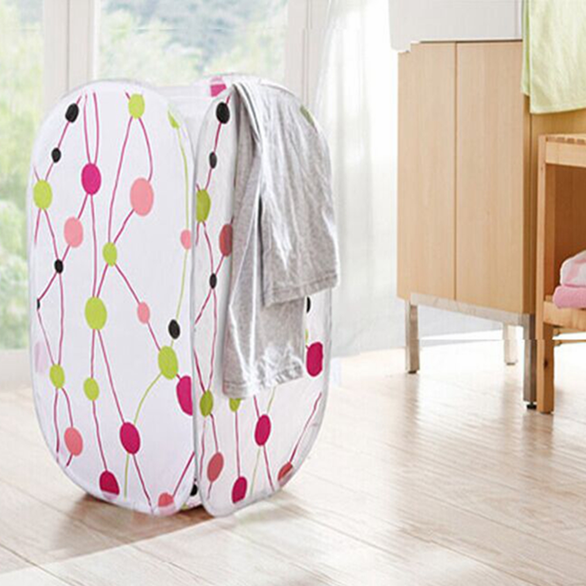 

Bathroom Foldable Washing Clothes Basket Laundry Bag Storage Hamper Bin Clothing Storage