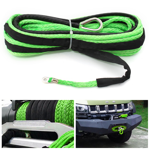 

15m 7000LB Nylon Rope Winch Tow Cable Line with Sheath for ATV SUV Off-road