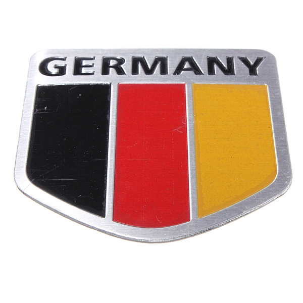 2 Pack 2 Shield Metal Adhesive Germany German Flag Car Truck Emblem Badge 
