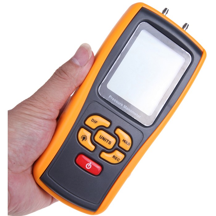 25° Digital Handheld Manometer GM510 Air Pressure Meter and Differential Pressure Gauge 11 Units with Backlight Accuracy ±0.3% FSO 