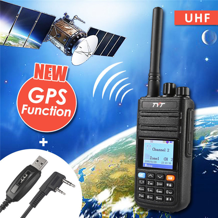 

TYT MD-380G GPS UHF 400-480MHz DMR Radio Walkie Talkie Ham Transceiver with USB Programming CD