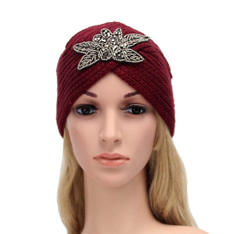 

Women Lady Beret Ski Cap Braided Baggy Beanie Crochet Winter Knitted Wool Hat