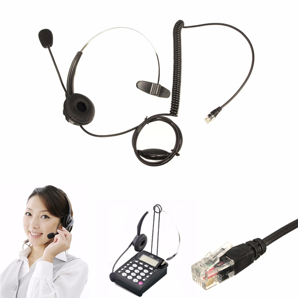 

Telephone Call Centre Headset Noise Cancelling Microphone RJ11 Headset For Office Phone