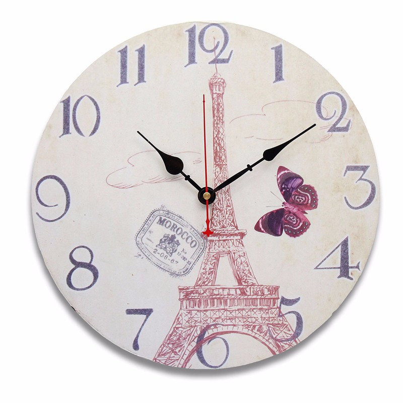 

Wooden Digital Wall Clock Vintage Rustic Shabby Quartz Movement For Kitchen Decor Gifts