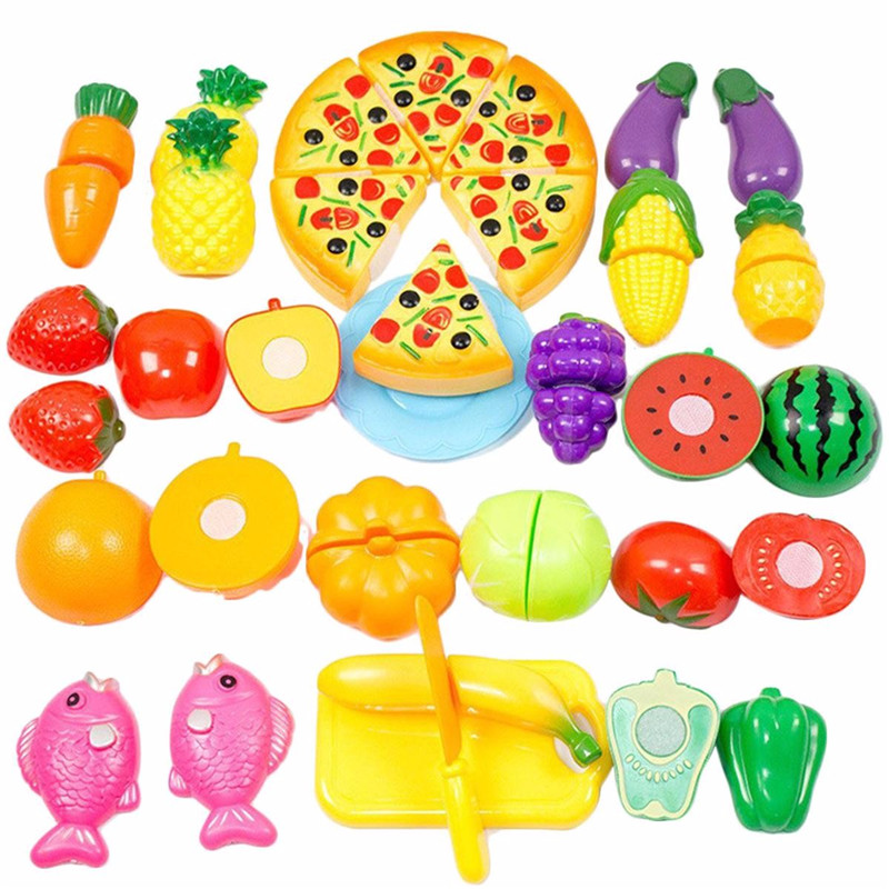 

24PCS Cutting Vegetable Fruit Kitchen Food Pretend Role Play Toy Children Gift Set