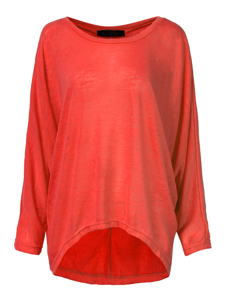 Women Plus Size Autumn Loose Batwing Long Sleeve Tops T-shirt at Banggood