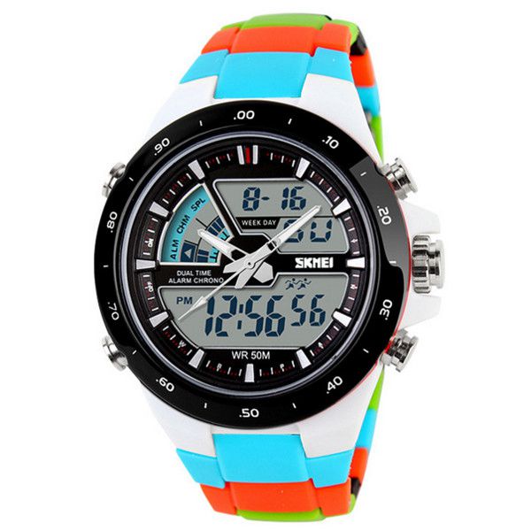 

SKMEI AD1016 Analog Digital Multi-function Waterproof Men Sport Wrist Watch