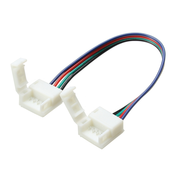 

10mm Width 4 Pin Solderless Connectors Extension Cable Wire for RGB LED Strip