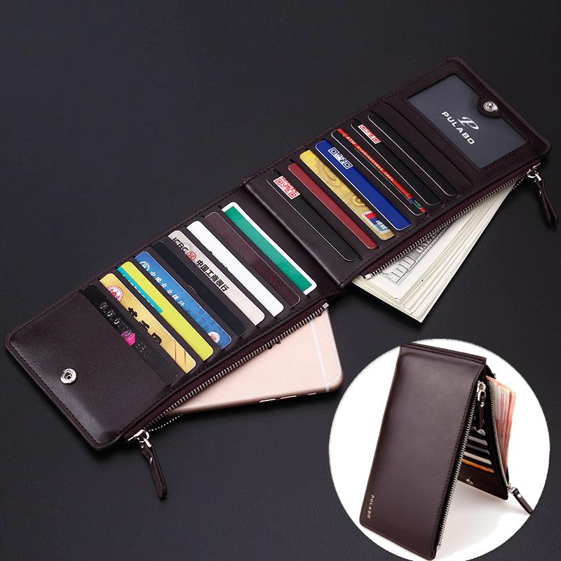 

Universal Men Vertical PU Dual Zippers Multi-slots Wallet Bag For 5.5 Inches Smartphone