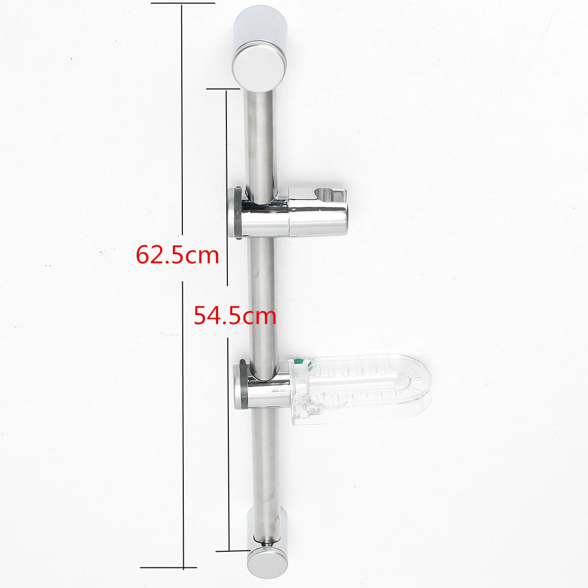 Aluminium Shower Head Riser Slide Rail Adjustable Brackets with Soap Dish