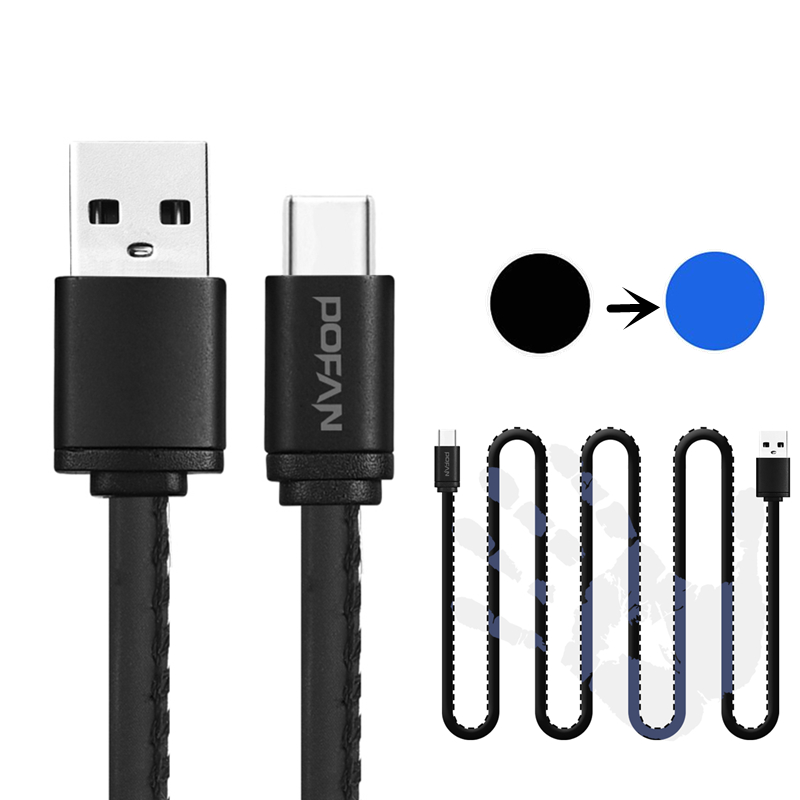 POFAN P07 Color 2.4A Type-C PU Braided Charging Cable