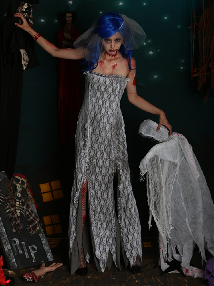 Halloween Ghost Bride Hell Goddess Zombie Devil Angel Cosplay Costume Women...