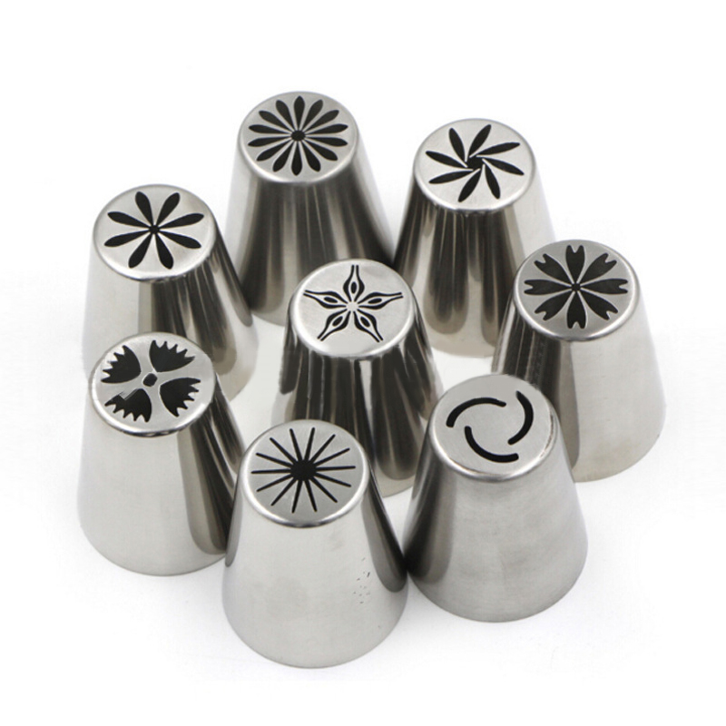

9Pcs Set Big Size Russian Tulip Stainless Steel Icing Piping Nozzles Russia Nozzl DIY Pastry Tips