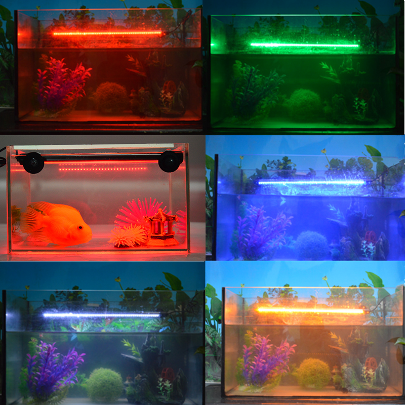 Aquarium Waterproof LED Light Lamp Bar Fish Tank Submersible Downlight Lamp
