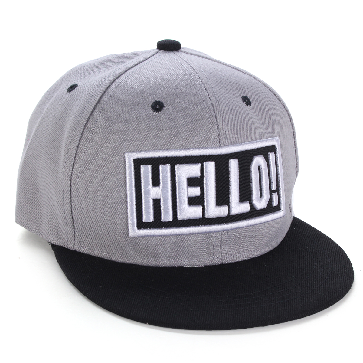 

Unisex Letter Hello Embroidery Baseball Cap Adjustable Hipster Outdoor Flat Hip Hop Hats