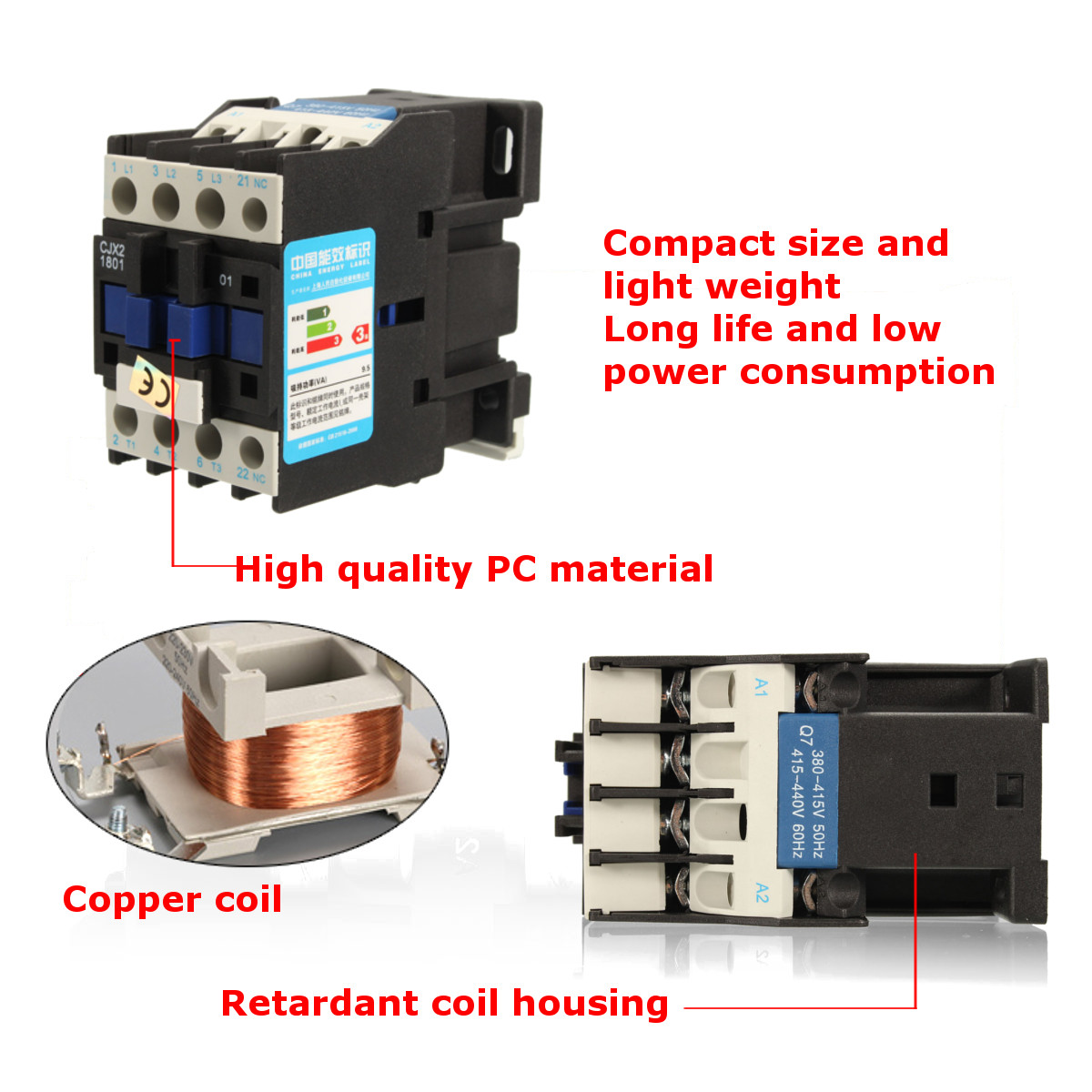 Details about   AC Contactor CJX2-1801 AC 220V Coil Voltage 18A High Sensitivity Electric 