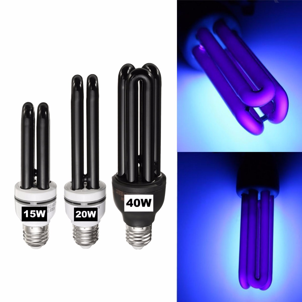 

E27 15/20/40W Black UV Sterilizers Light Bulb Violet Germicidal Lamp Stage Performances AC110-127V